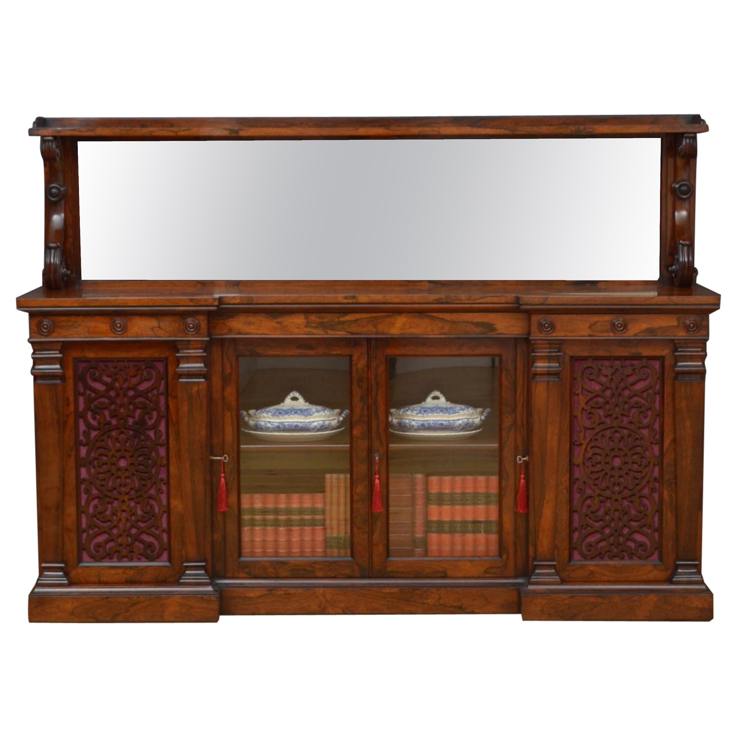 Large Victorian Rosewood Sideboard / Bookcase