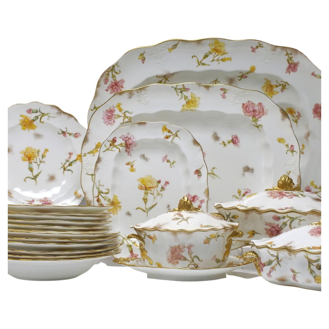 Derby Porcelain Dessert Service Red Botanical Attr. to John Brewer