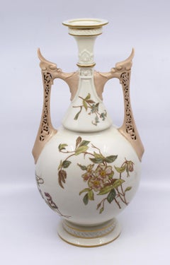 Large Victorian Royal Worcester Two Handled Vase, 1071