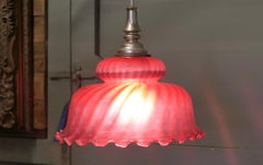 Large Victorian Ruby Glass Ceiling Pendant Lampshade
