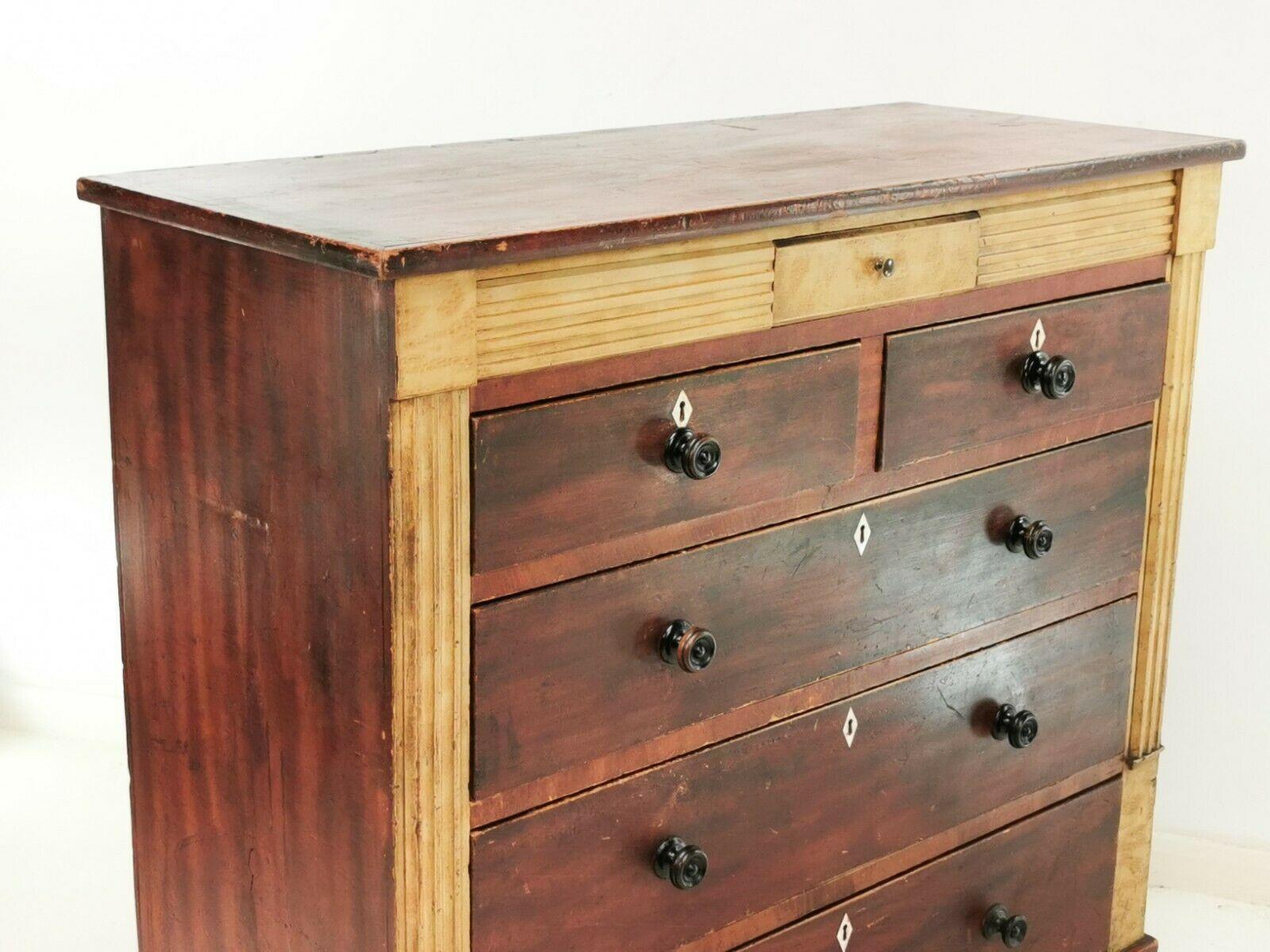 European Large Victorian Scottish Antique Chest of Drawers