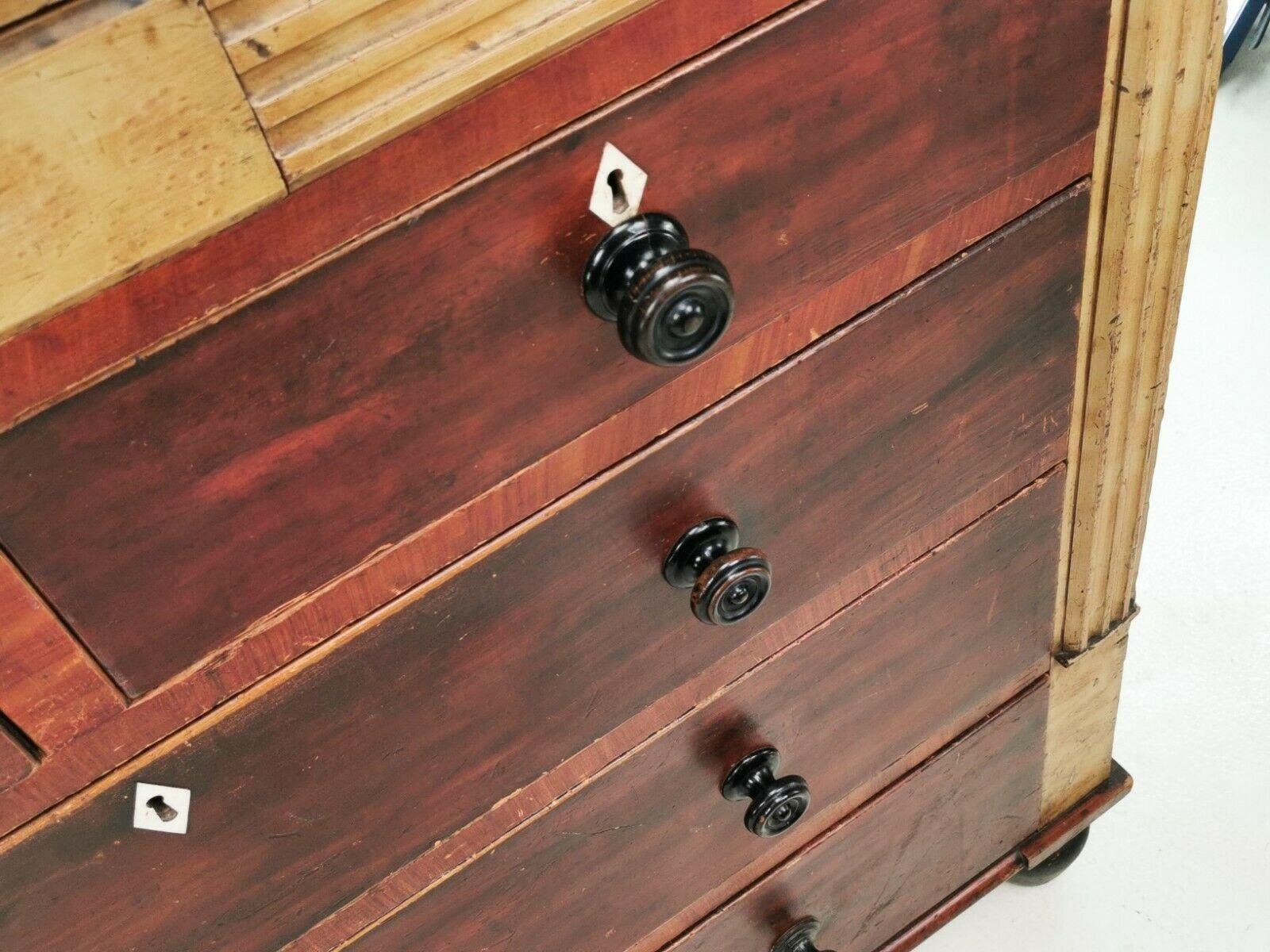 Large Victorian Scottish Antique Chest of Drawers For Sale at 1stDibs