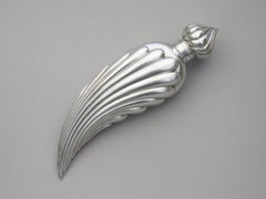 Large Victorian Silver Fluted Cornucopia Shaped Scent Flask Horton & Allday 1890