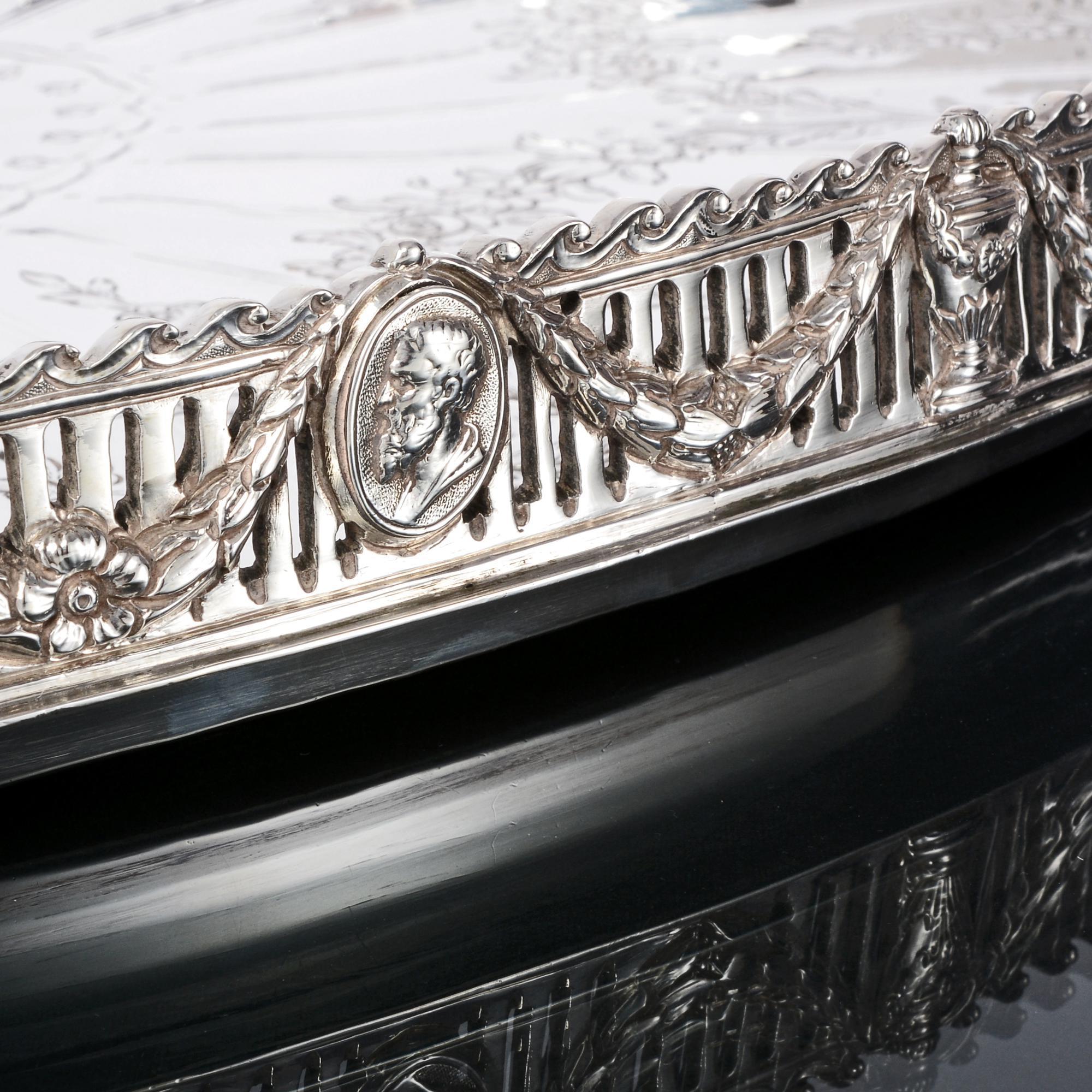 English Large Victorian Silver Gallery Tray