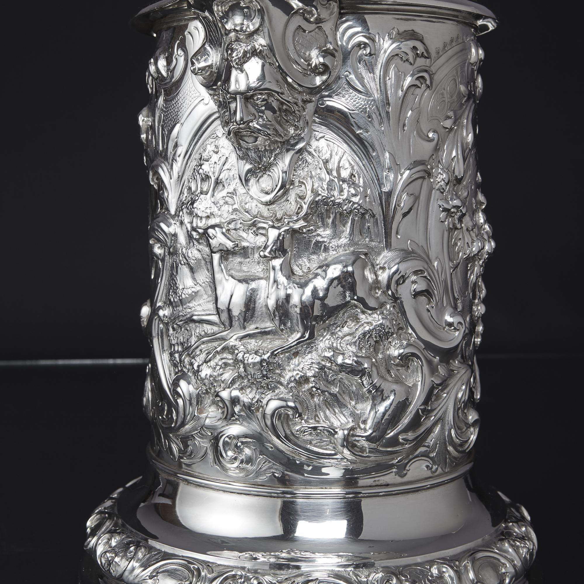 Großer viktorianischer Präsentationskrug aus Silber im Angebot 6