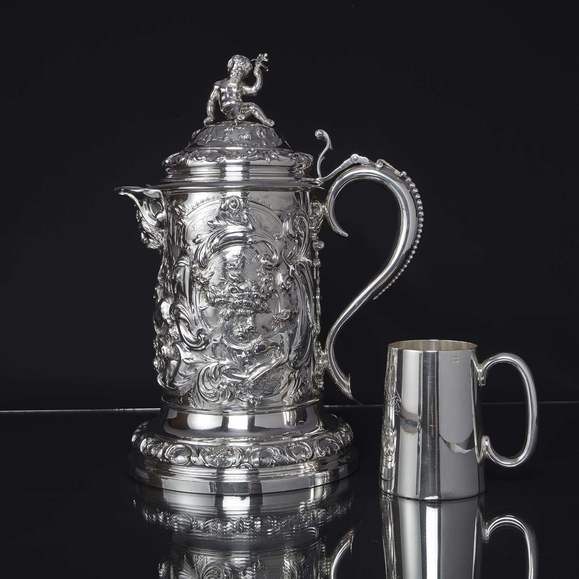 Gran jarra victoriana de presentación de plata Victoriano en venta