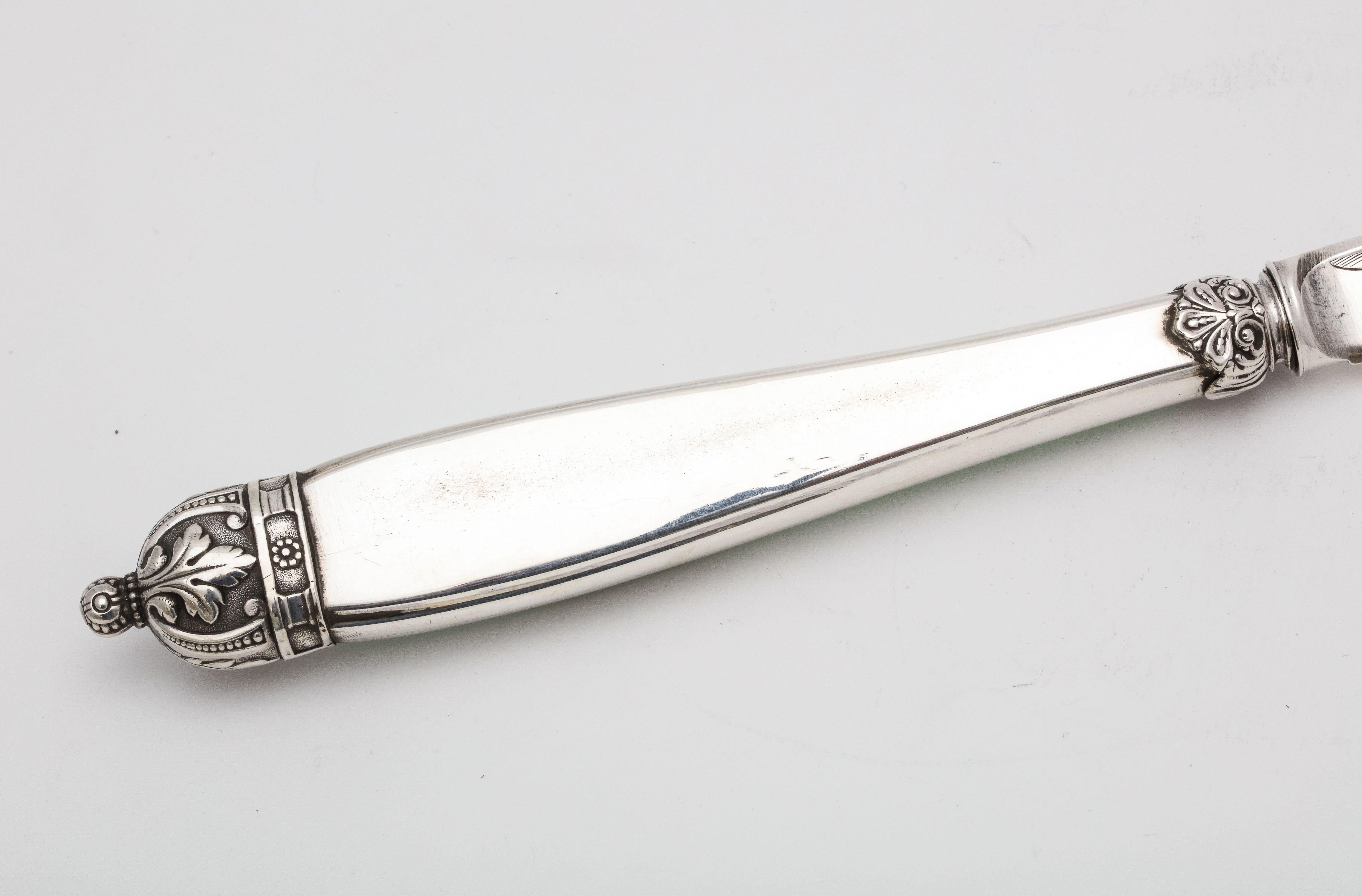 Large Victorian Sterling Silver and Light Green Guilloche Enamel-Letter Opener 5