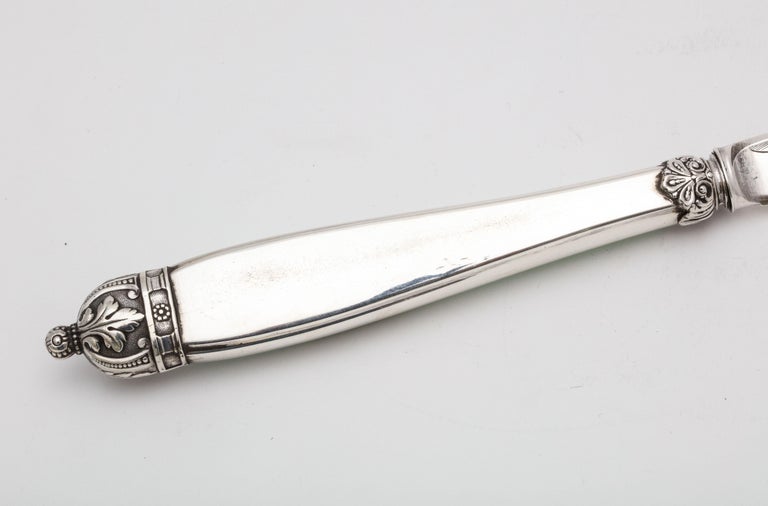 Large Victorian Sterling Silver and Light Green Guilloche Enamel-Letter Opener For Sale 7