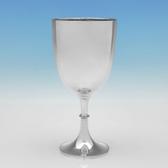 Large victorian sterling silver goblet made in Sheffield in 1885