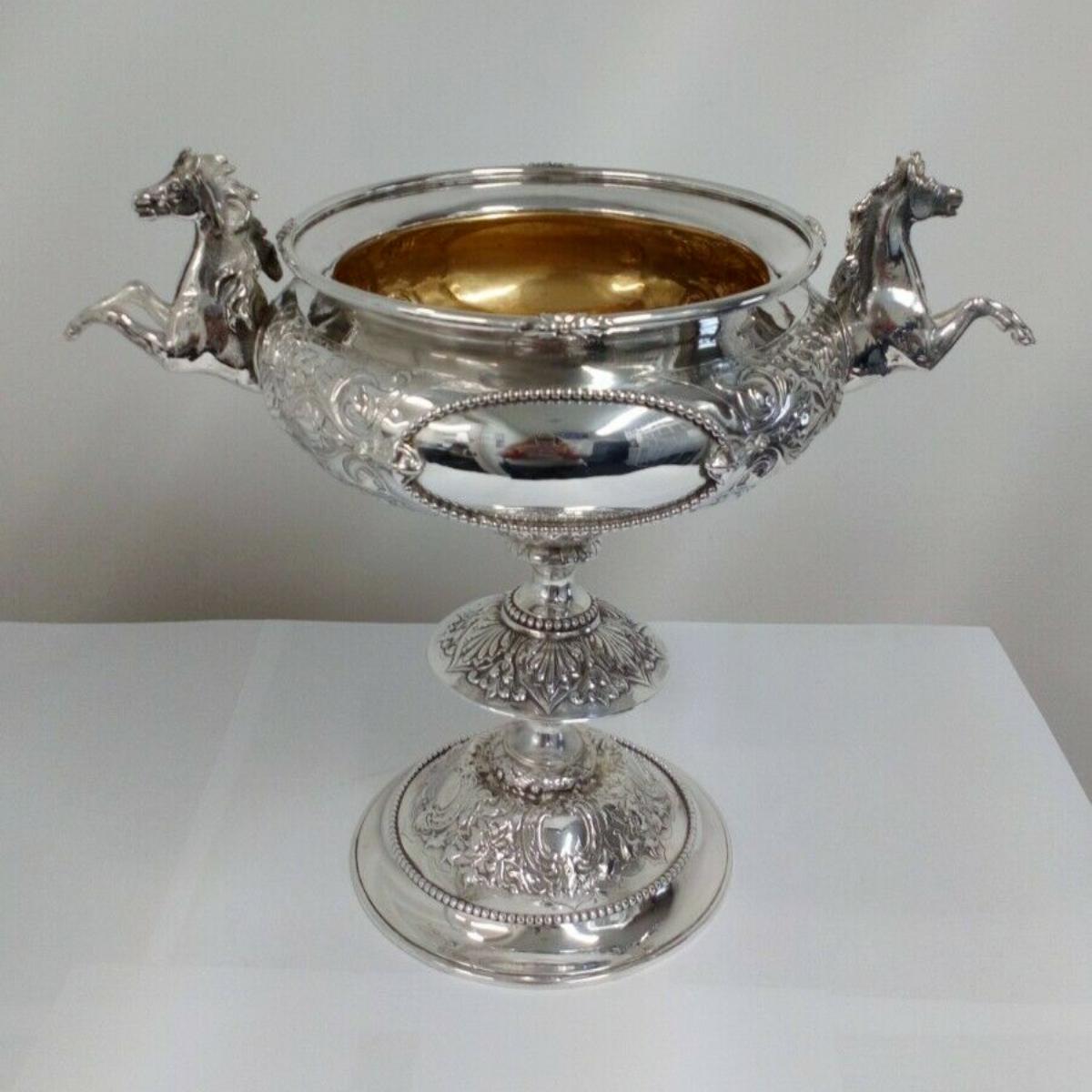 Large Victorian Sterling Silver Riding Trophy by Robert Hennell III, 1867 For Sale 8