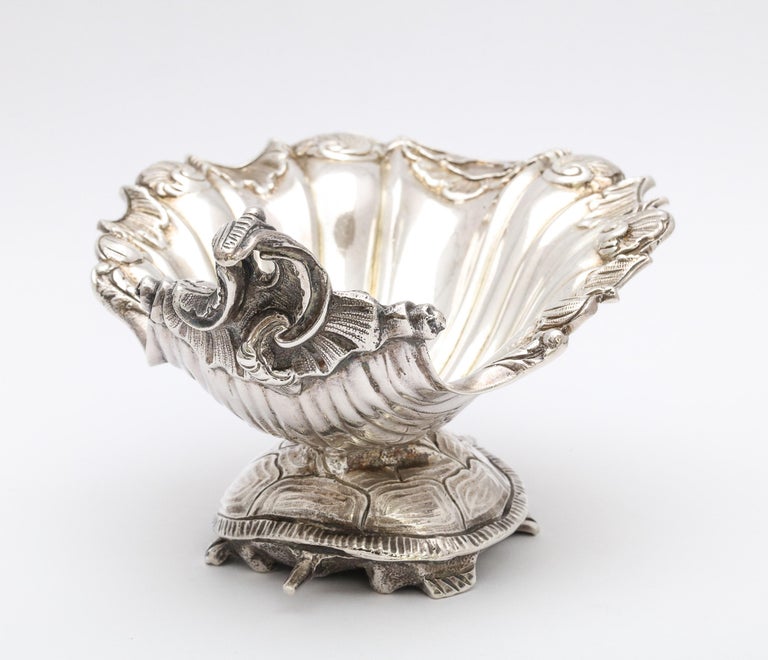 Large Victorian Sterling Silver Turtle with Seashell Salt Cellar, J.E. Caldwell For Sale 6