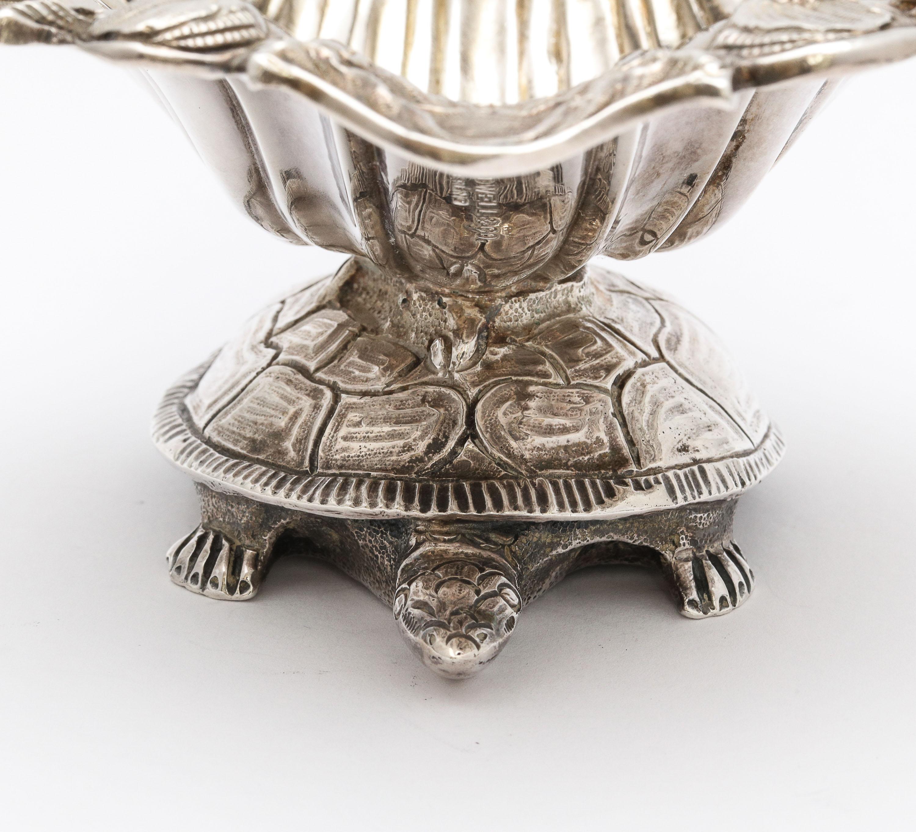 Large Victorian Sterling Silver Turtle with Seashell Salt Cellar, J.E. Caldwell 13