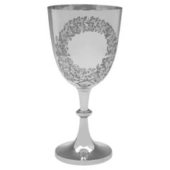 Grande calice da vino vittoriano in argento sterling realizzato a Sheffield nel 1900