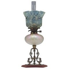 Large Victorian Stevens & Williams Duplex Oil Lamp, circa 1880