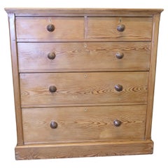 Large Victorian Stripped Pine Chest of Drawers