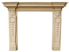 Used Large Victorian Style Carved Fireplace