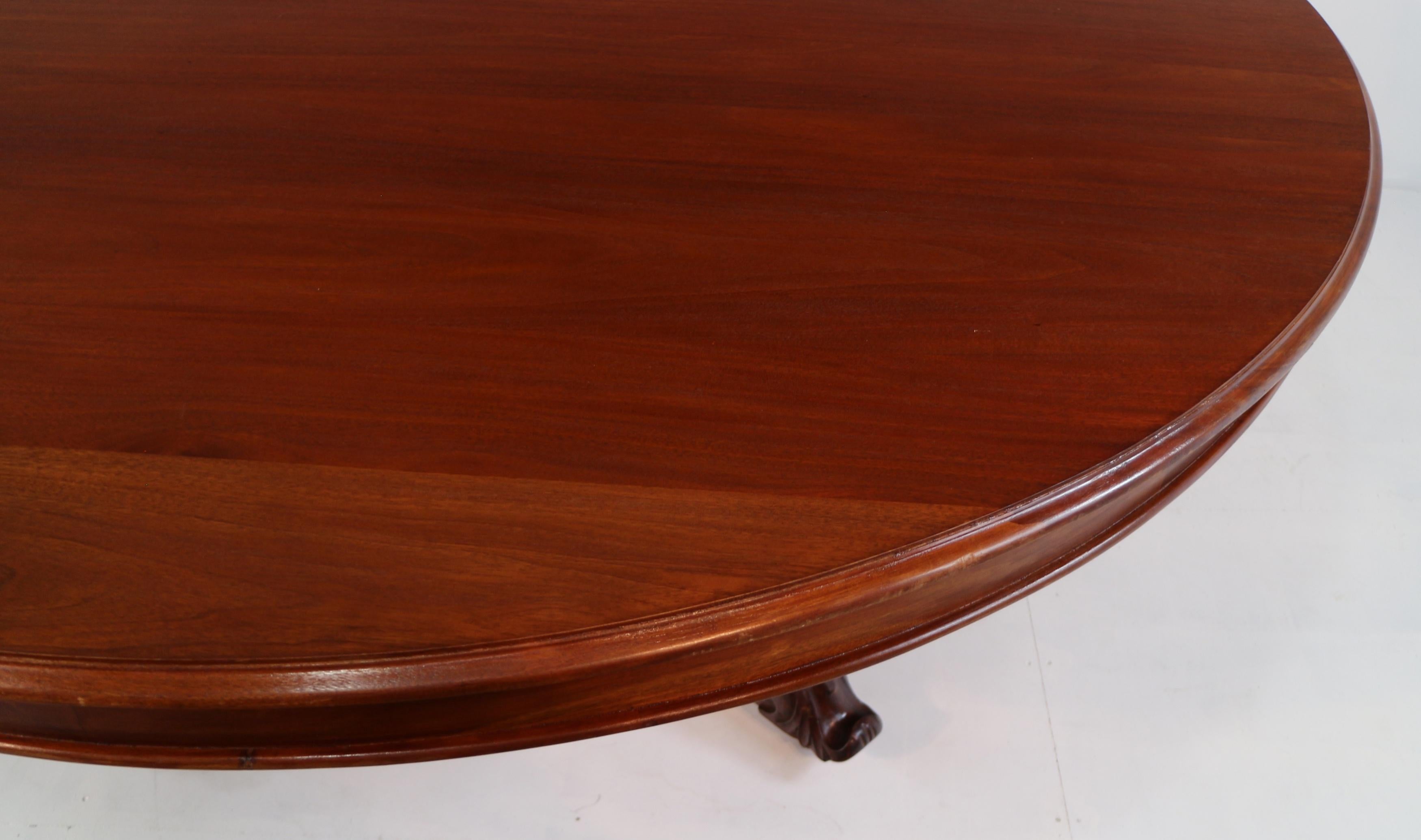 Large Victorian Style Mahogany Circular Centre Table - 6ft7 / 2m diameter For Sale 4