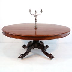 Grande table centrale circulaire de style victorien en acajou - 6 pieds 7 / 2 m de diamètre