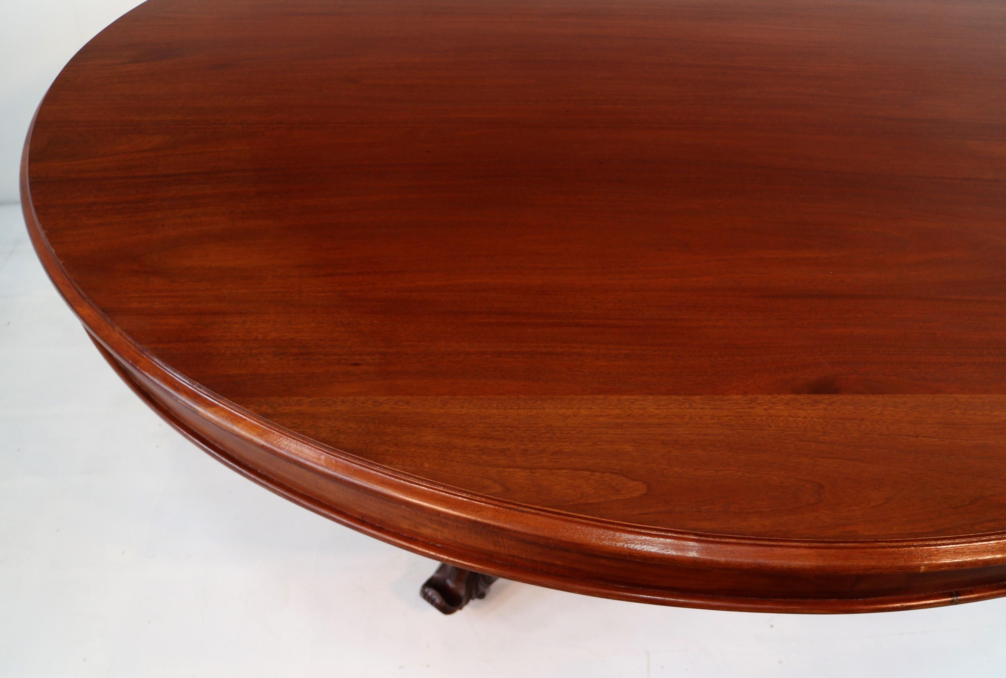 Large Victorian Style Mahogany Circular Centre Table - 6ft7 / 2m diameter For Sale 3