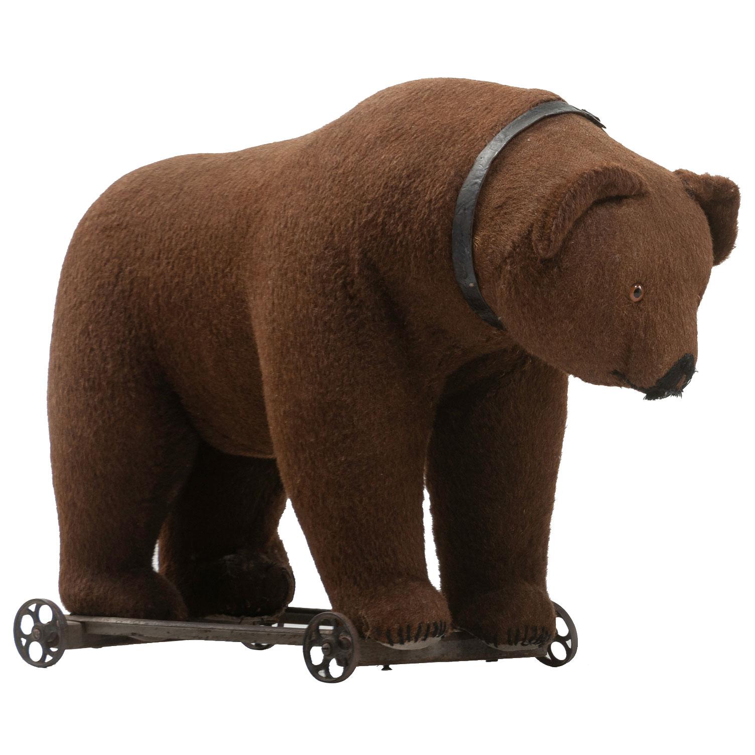 Large Victorian Toy Bear Pull Ride, circa 1900