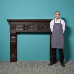 Large Victorian Tudor Revival Oak Fire Mantel