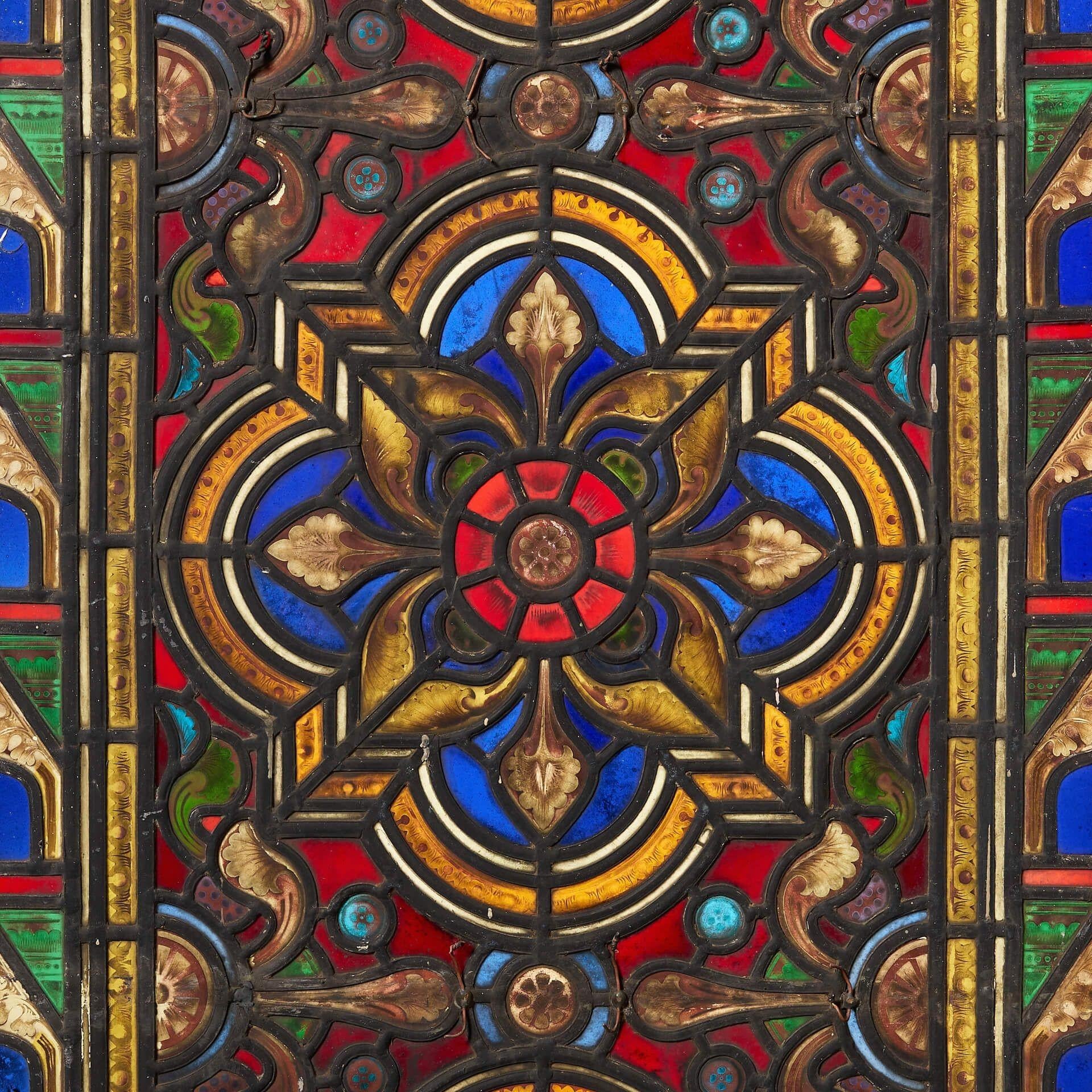 Gran vidriera victoriana Tudor Rose Stained glass Victoriano en venta