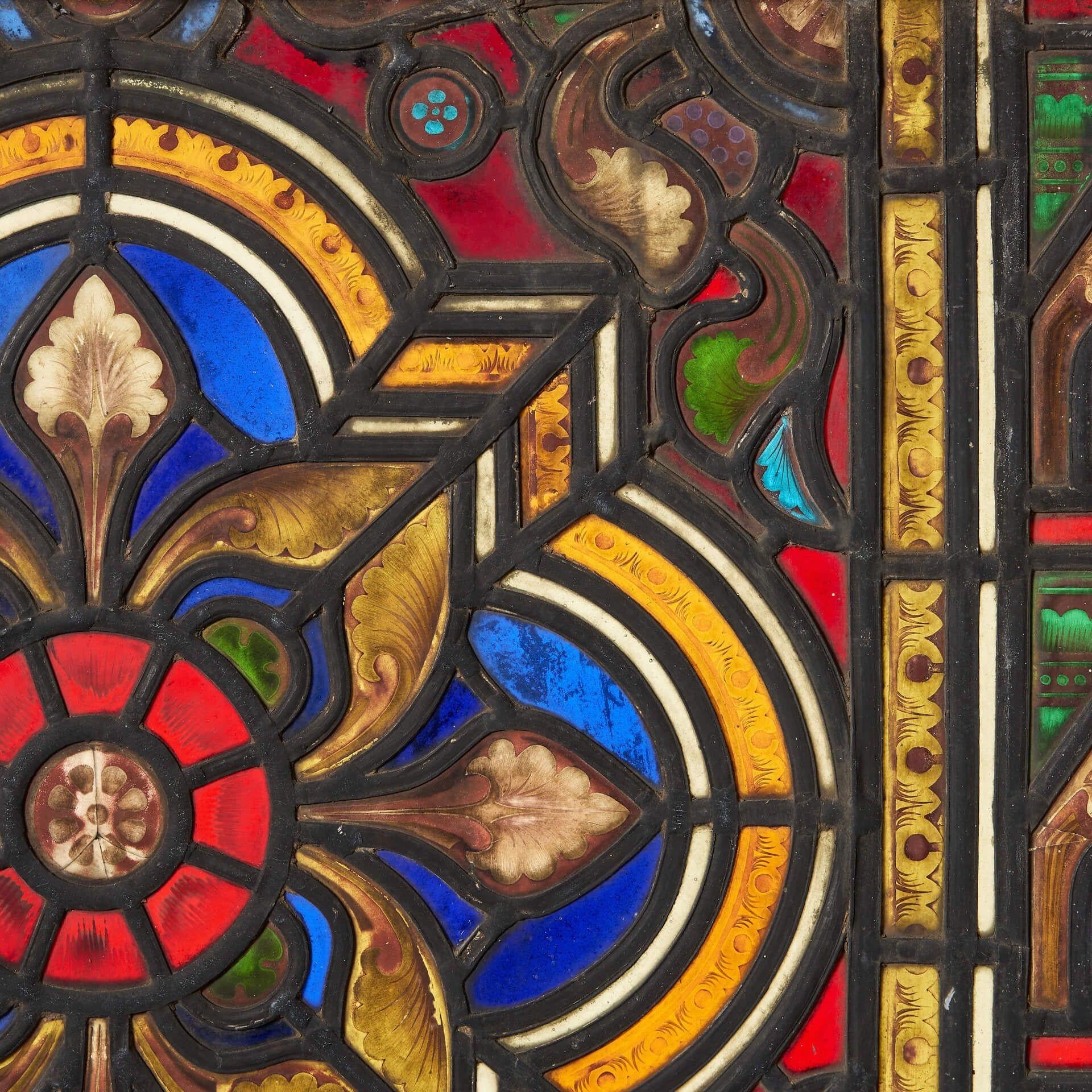 Gran vidriera victoriana Tudor Rose Stained glass Inglés en venta