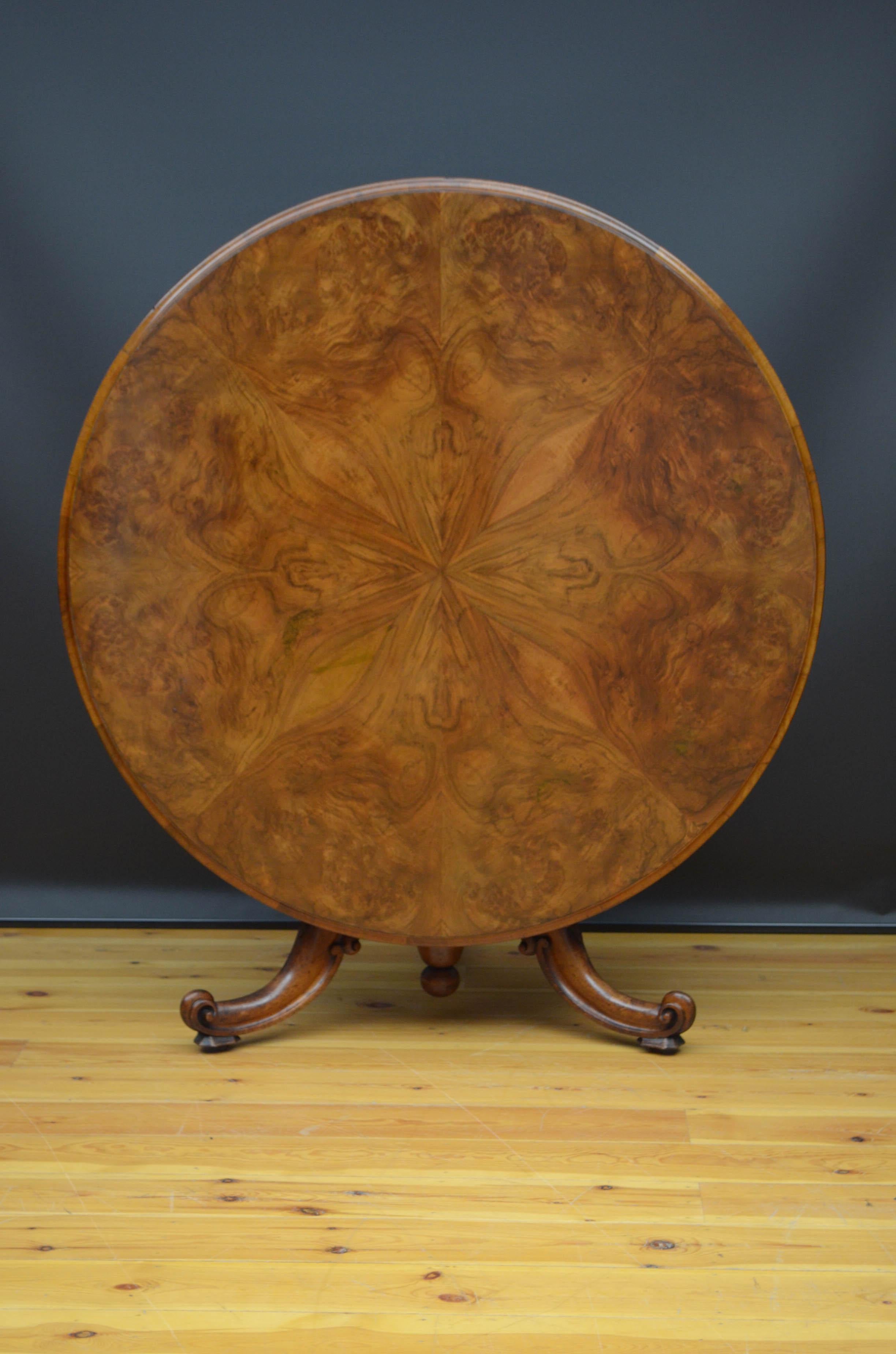 Large Victorian Walnut Dining or Centre Table 14