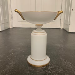 Large Victorian White Opaline Glass Compote Bowl Centerpiece