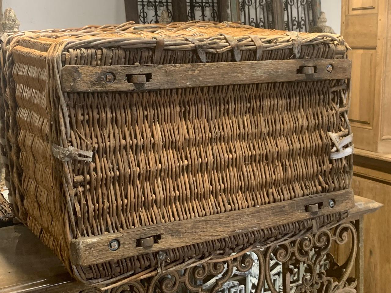 Hand-Crafted Large Victorian Wicker Basket