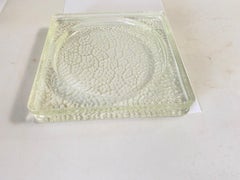 Großer Vide Poche oder Aschenbecher aus Glas mit geometrischen Mustern Frankreich, um 1970