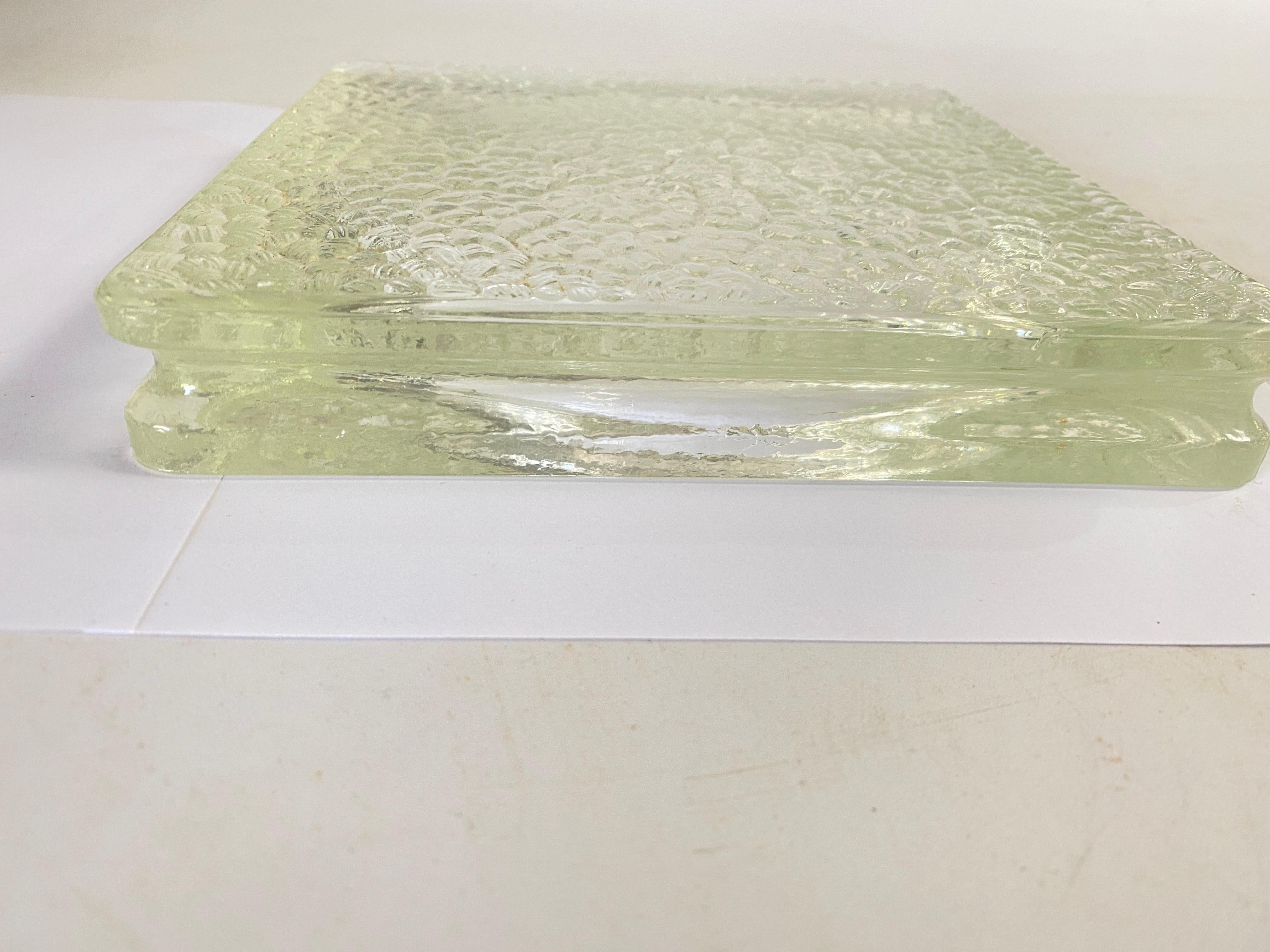 Large Vide Poche or Ashtray in Glass, Geometrical Patterns France, circa 1970 For Sale 2