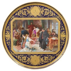 Antique Large Vienna porcelain charger, depicting Orthello. 50cm Dia.