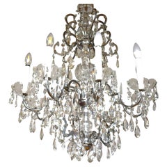 Large Viennese Art Deco crystal chandelier