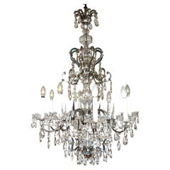 Large Viennese Art Deco crystal chandelier