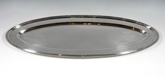 Large Viennese Art Nouveau Silver Oval Platter Franz Rumwolf, circa 1900