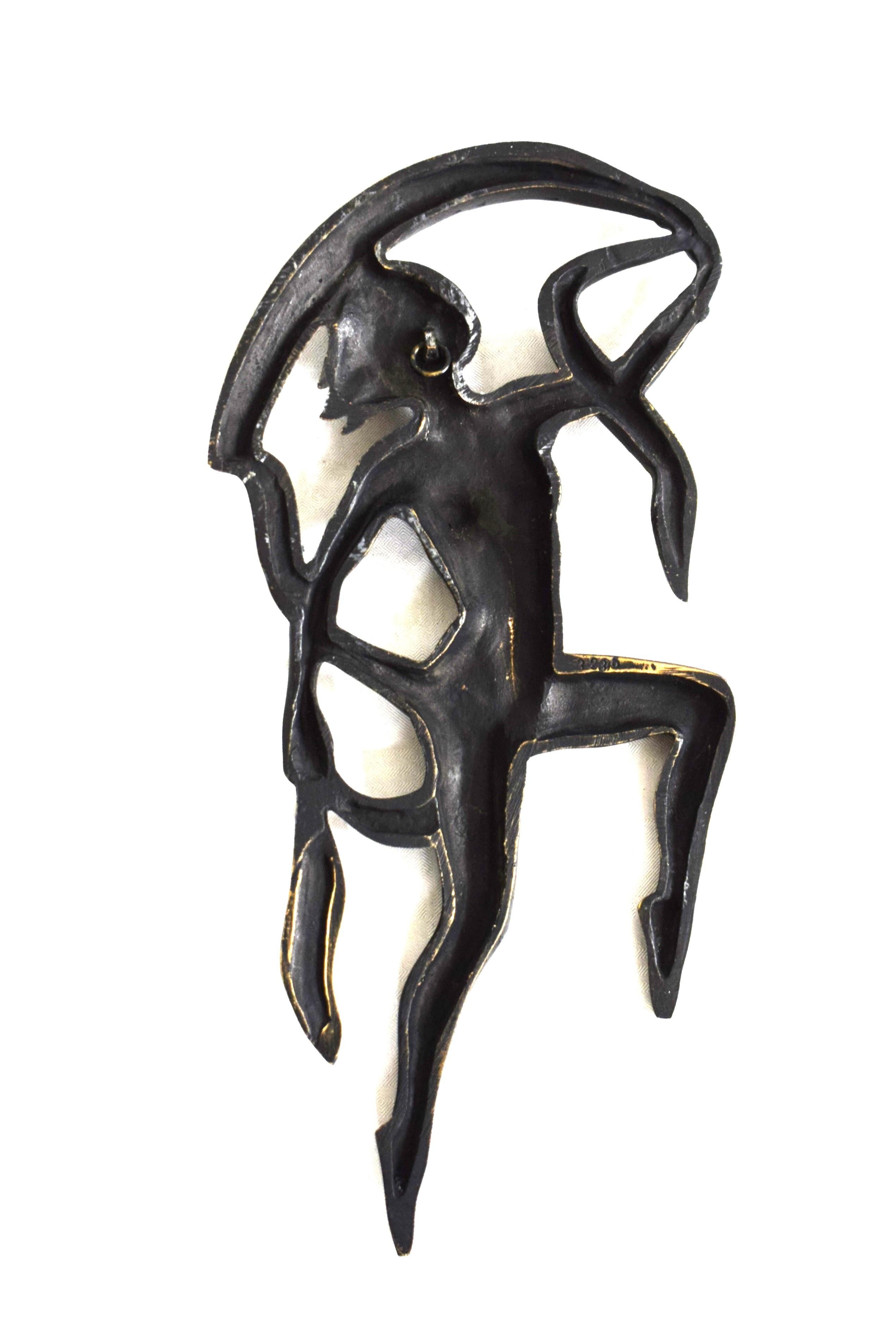 Gran figurilla de bronce vienesa Bailarina del Templo Hecho a mano en venta