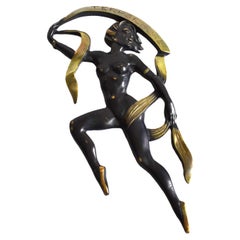 Large Viennese Bronze Temple Dancer Figurine