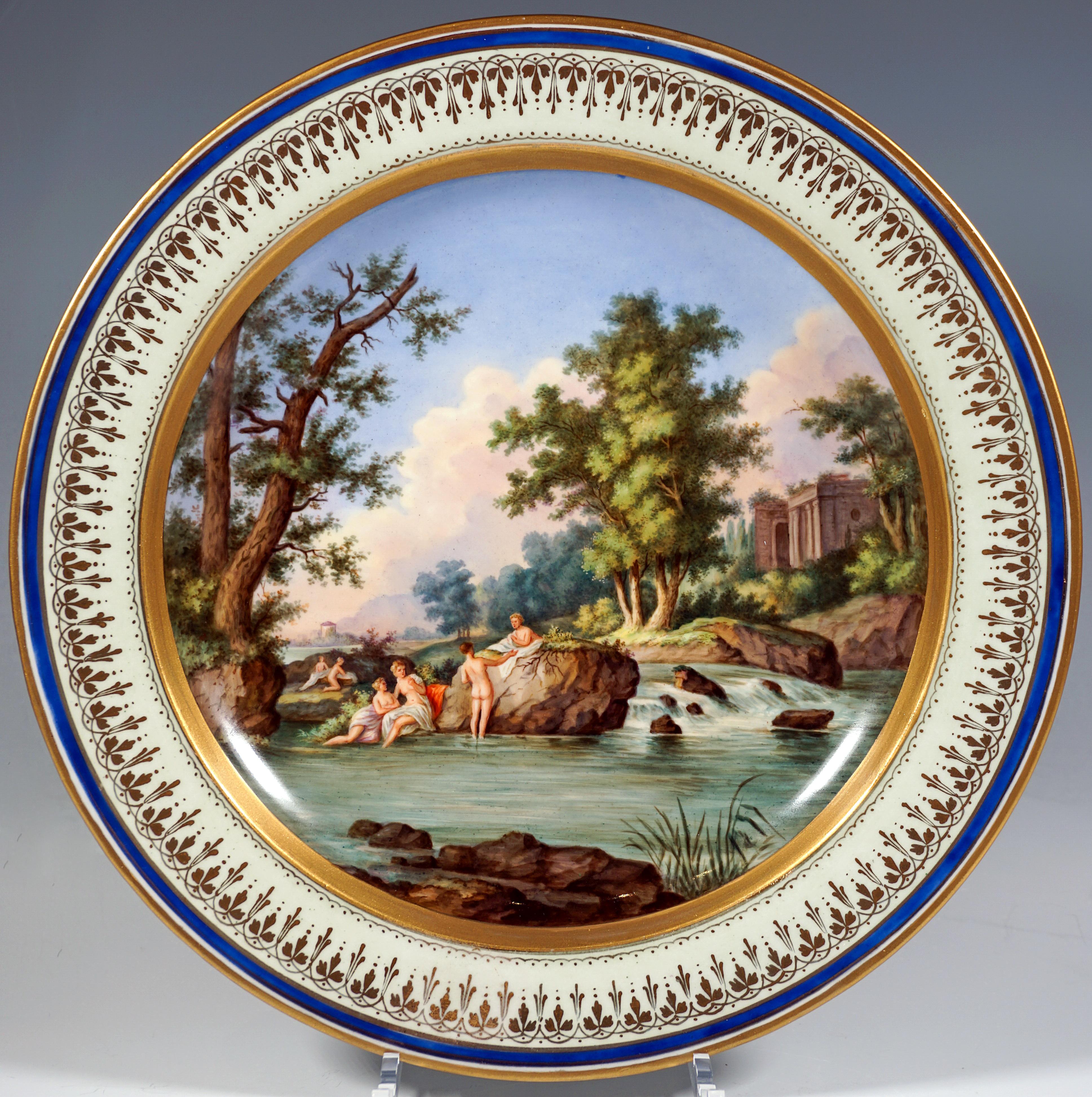 Classical Greek Large Viennese Imperial Porcelain Picture Plate With Arcadian Landscape, 1828