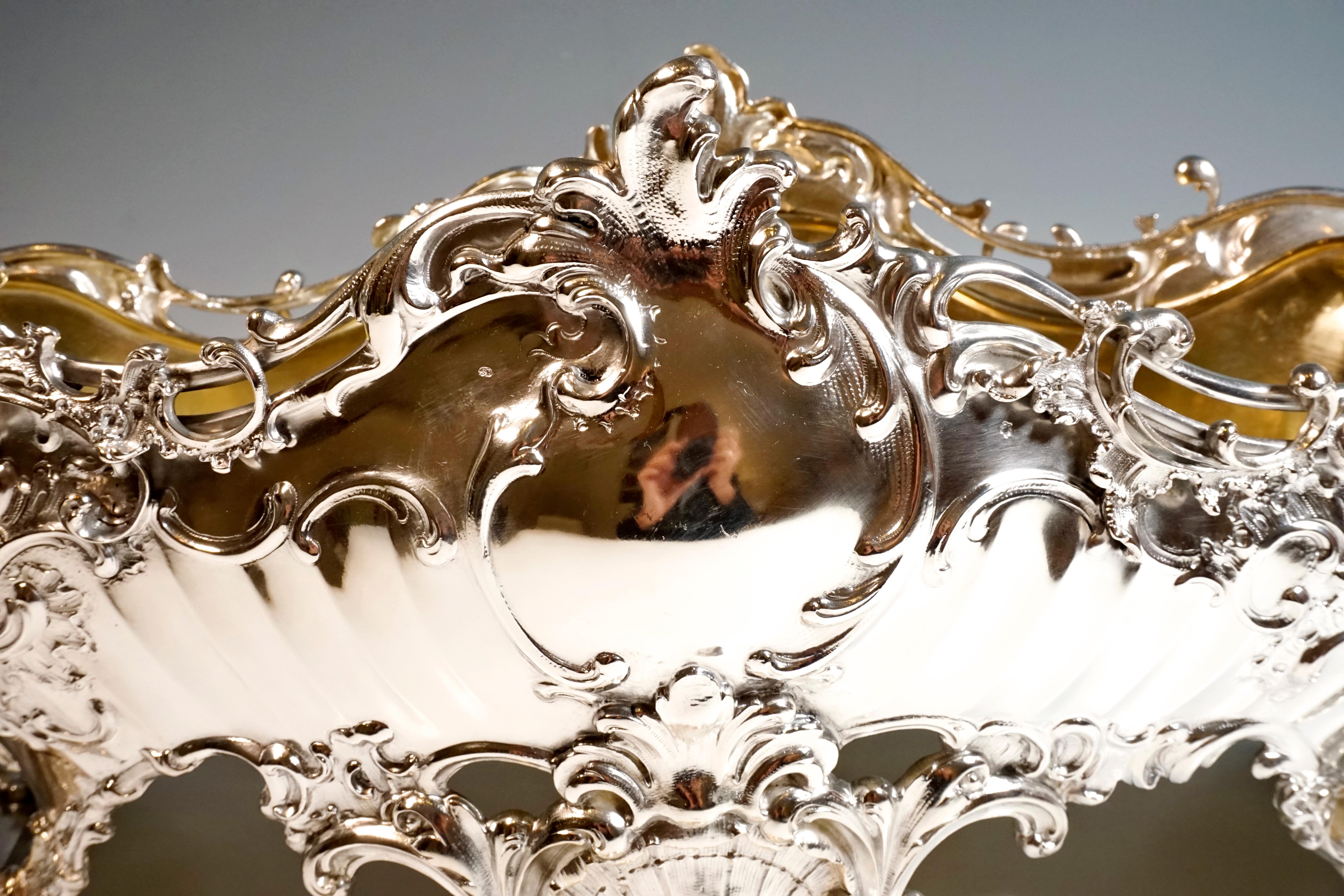 Large Viennese Silver Ornate Centerpiece with Nymphs by Brüder Frank, circa 1890 2