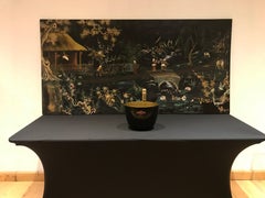 1960s Vietnamese Black Lacquer Wall Panel, Chunli Quang V-N