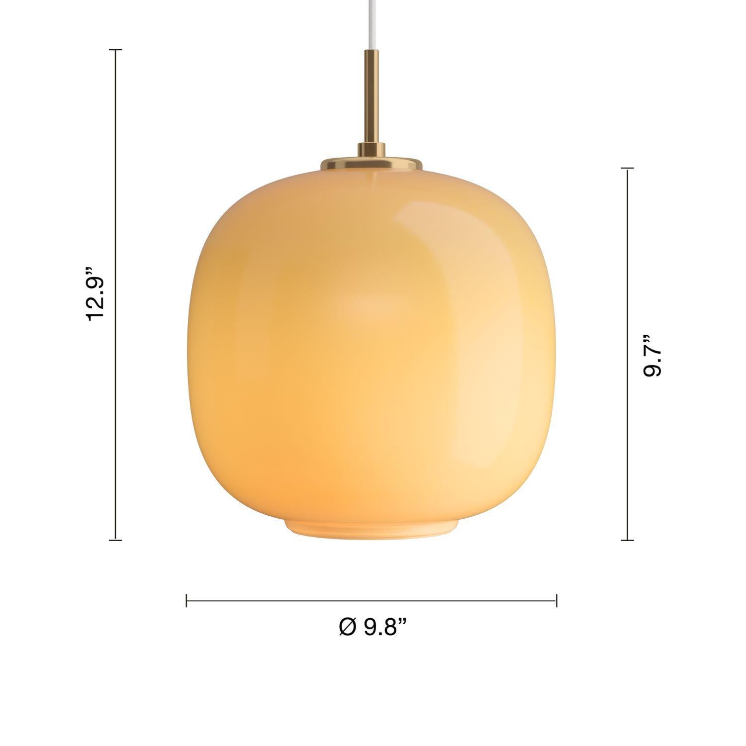 Contemporary Large Vilhelm Lauritzen VL45 'Radiohus' Pendant in Amber Glass for Louis Poulsen For Sale