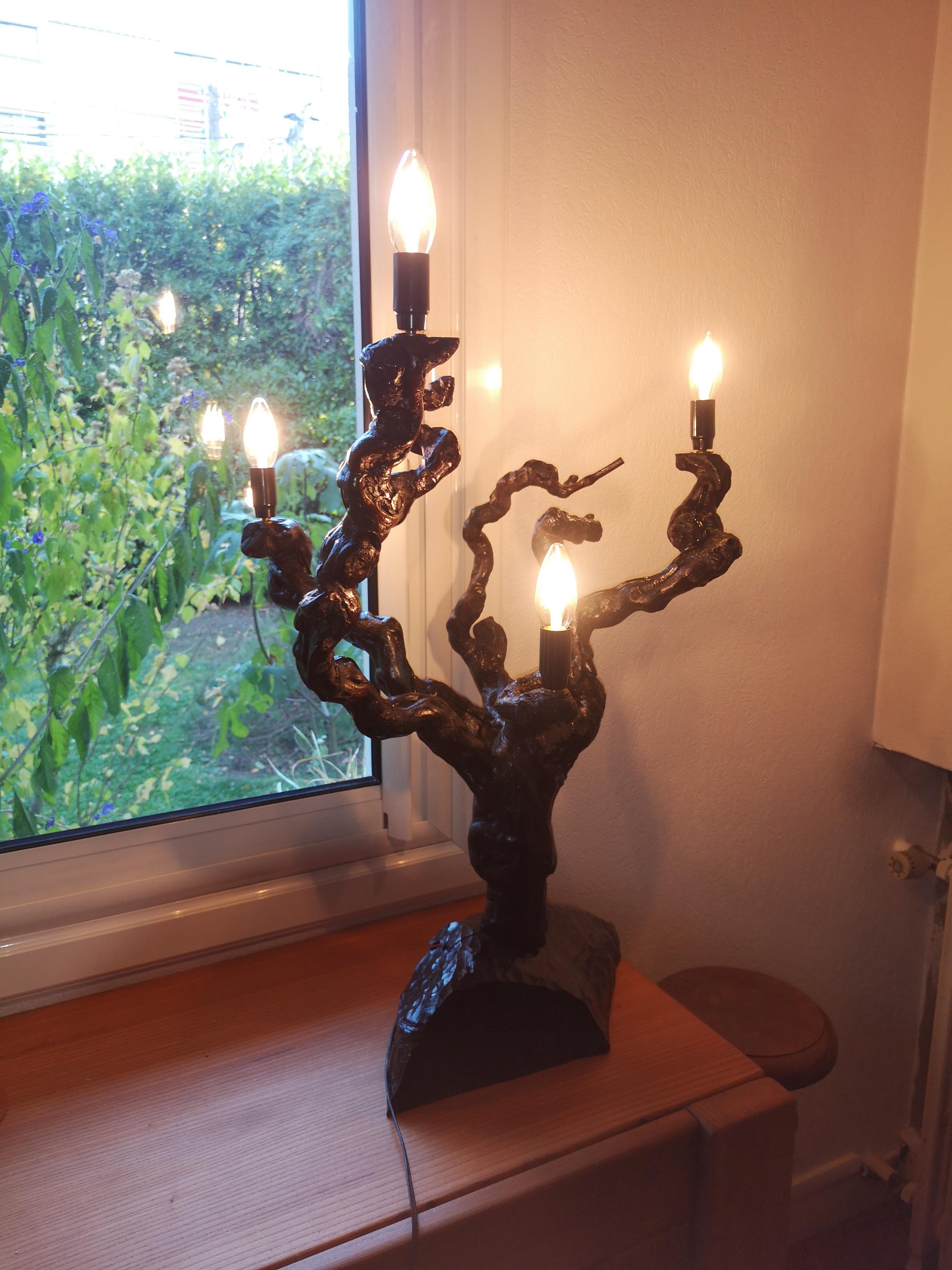 large vine foot lamp In Good Condition For Sale In TARBES, FR