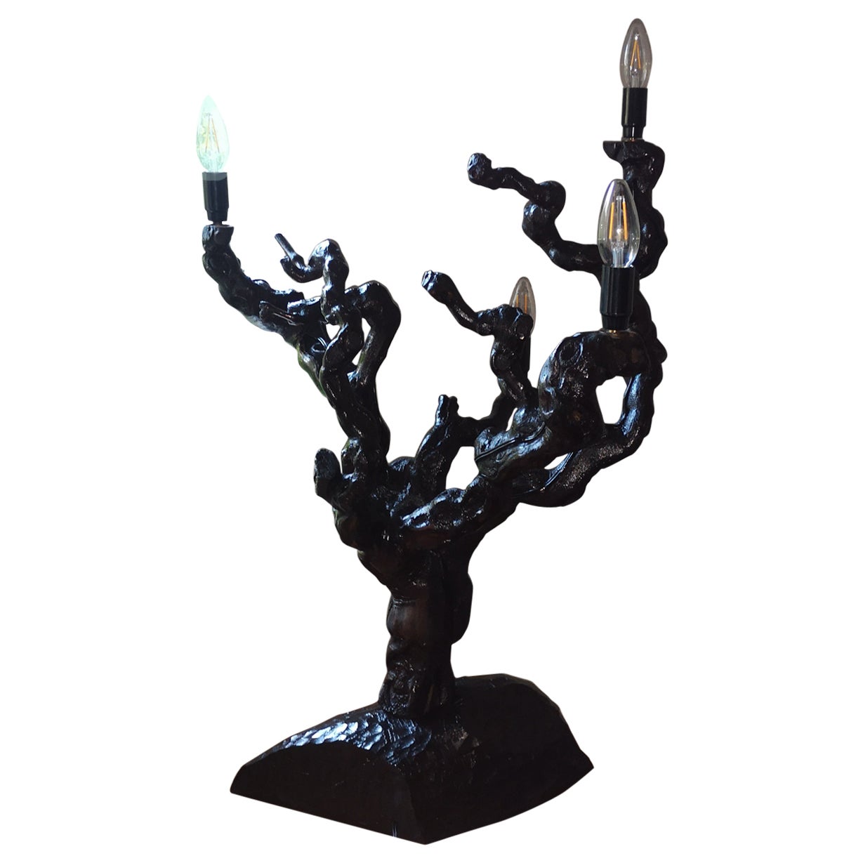 Grande lampe à pied de vigne en vente