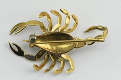 Large Vintage 14 Karat Gold Scorpion Natural Opal Brooch Pin with Opal Eyes