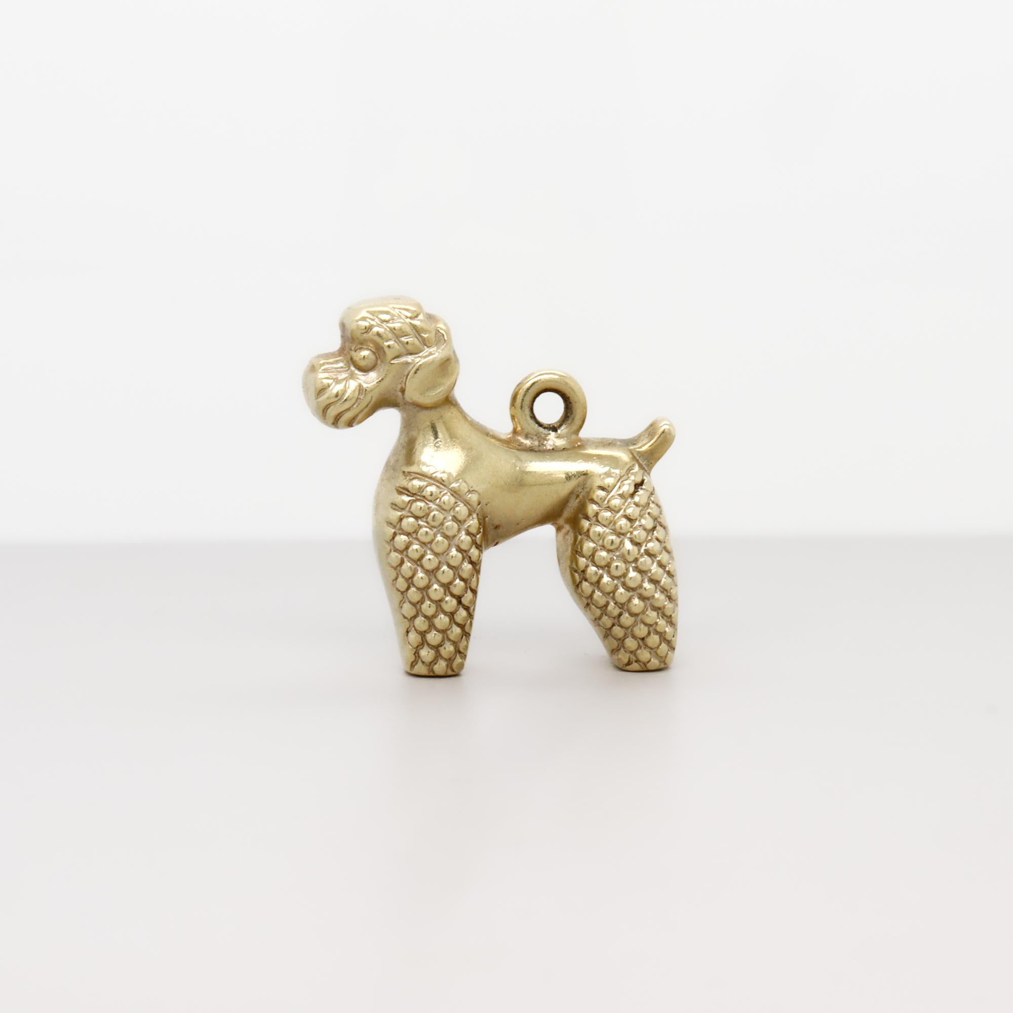 Große Vintage 14K Gelbgold Figural Pudel Hund Charme für ein Armband im Zustand „Gut“ im Angebot in Philadelphia, PA
