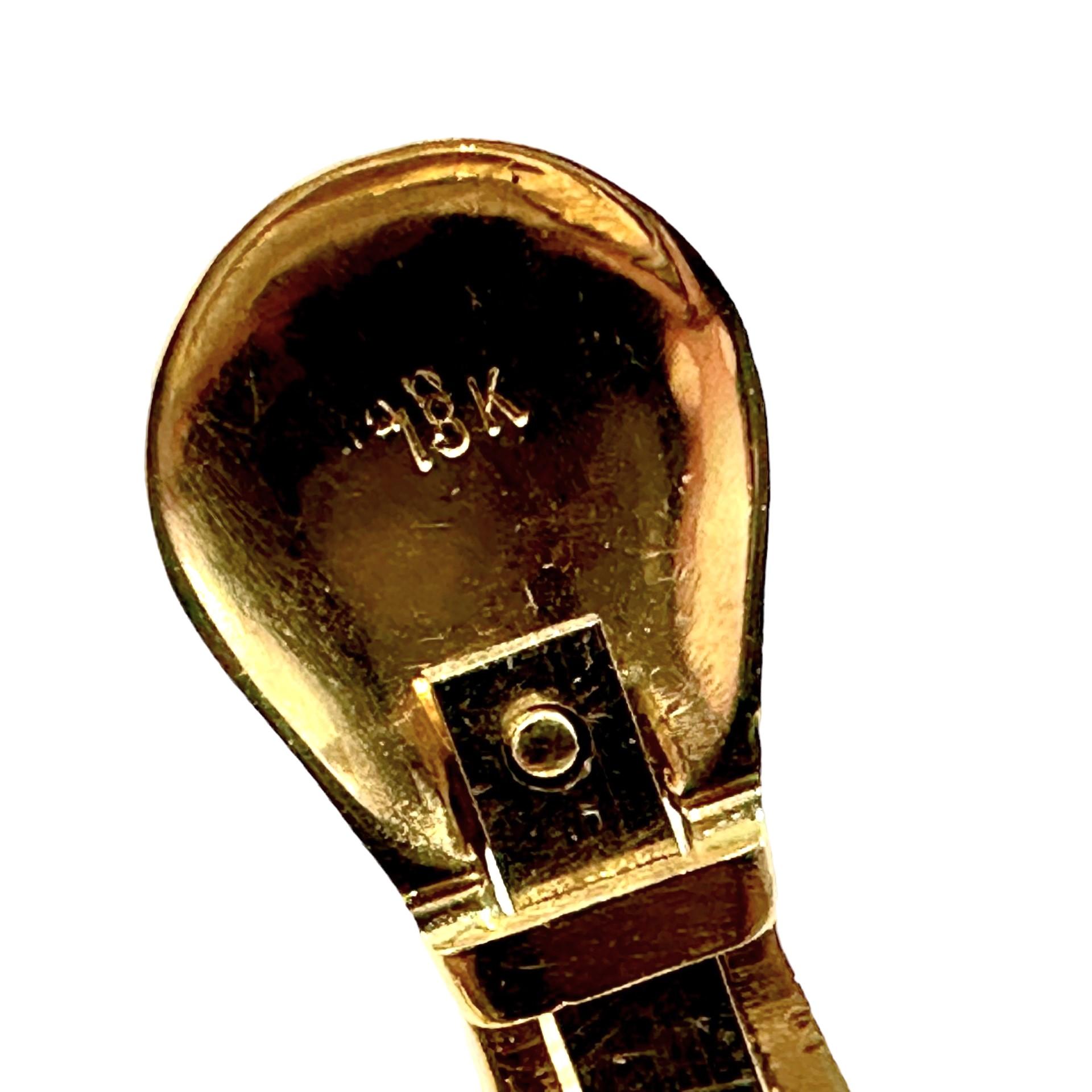 Große Vintage-Ohrhänger aus 18 Karat Gelbgold mit 3 Kugeln, 20 mm x 2,38 Zoll 2
