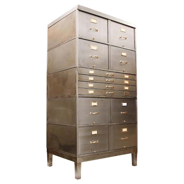 Industrial Style Stackable Metal Filing Cabinets at 1stDibs ...
