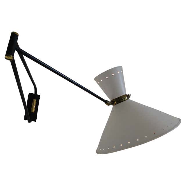 1950s French Adjustable and Telescoping Wall Lamp by Robert Mathieu For ...