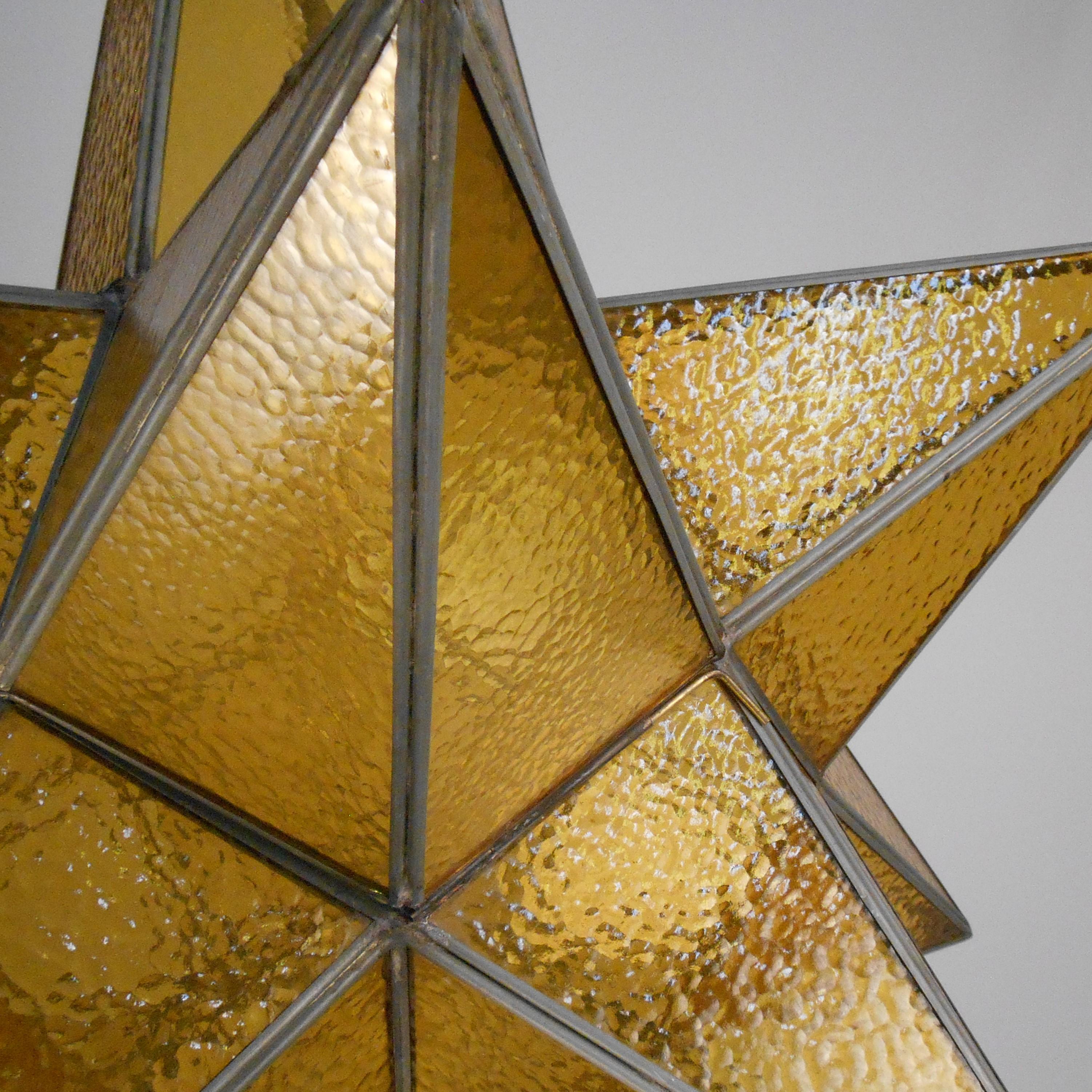 Grand pendentif étoile Moravian vintage des années 1950 en vente 4